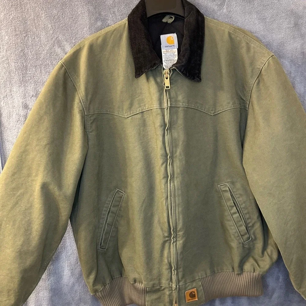 Carhartt Santa Fe Jacket J14 LOV Mens XL Olive Green Duck Canvas Quilted